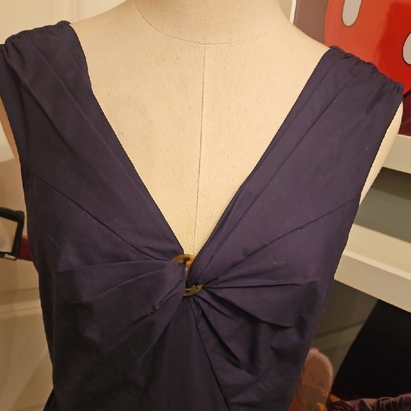 kate spade Black and White V-Neck Tiered Midi Dress - Picture 2 of 10